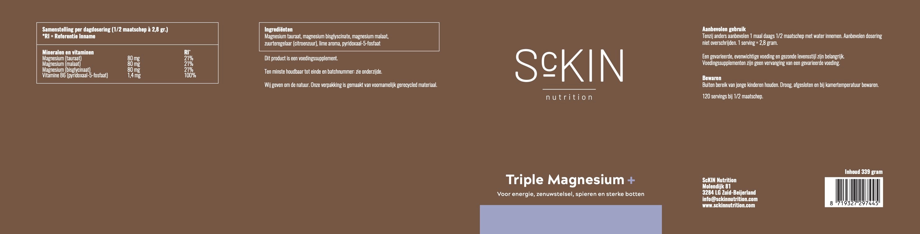 ScKIN Nutrition, Triple Magnesium+